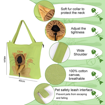 Pet Canvas Bag with Exposed Head, Cat Portable Shoulder Bag, Suitable for Ragdoll Cats and Small Dogs, Portable and Breathable Wholesale
