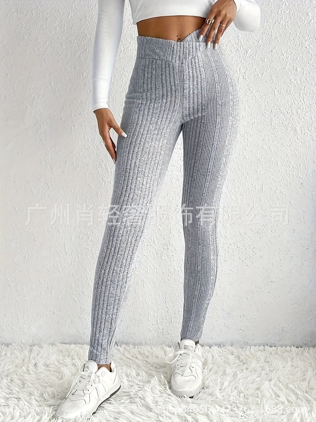 Women's New Fashion Slim Slim Fit Tight Leggings Solid Color Trousers