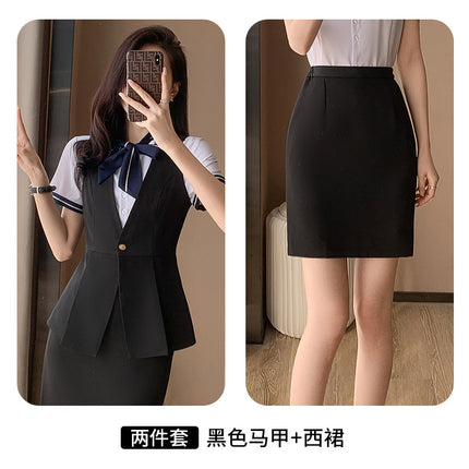 Professional suit Women's Vest Workwear Hotel Front Desk Fashion Vest Jewelry Shop Beautician Work Clothes Temperament suit
