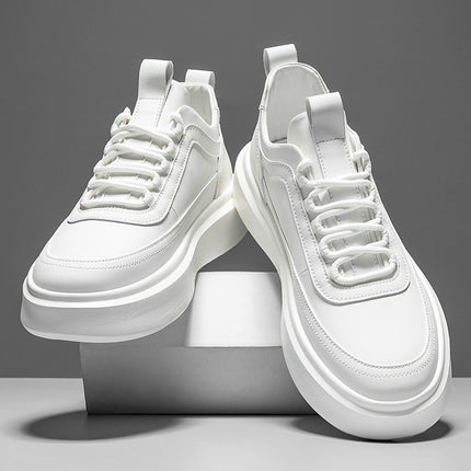 White Shoes Men's Shoes Summer Breathable Trendy Shoes Men's Sports Casual Shoes All-match Thick-soled High-height Shoes Men's Sneakers