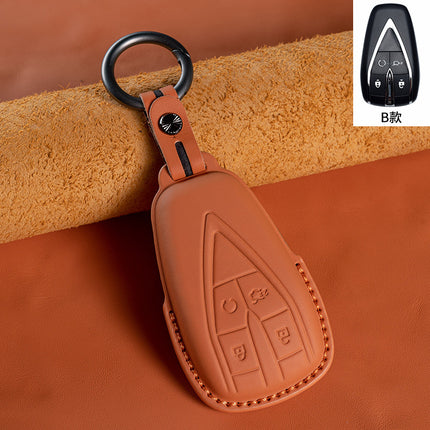 Suitable for Changan head layer cowhide key cover Escape cs75cs35cs55PLUS Auchan X5X7 UNI genuine leather