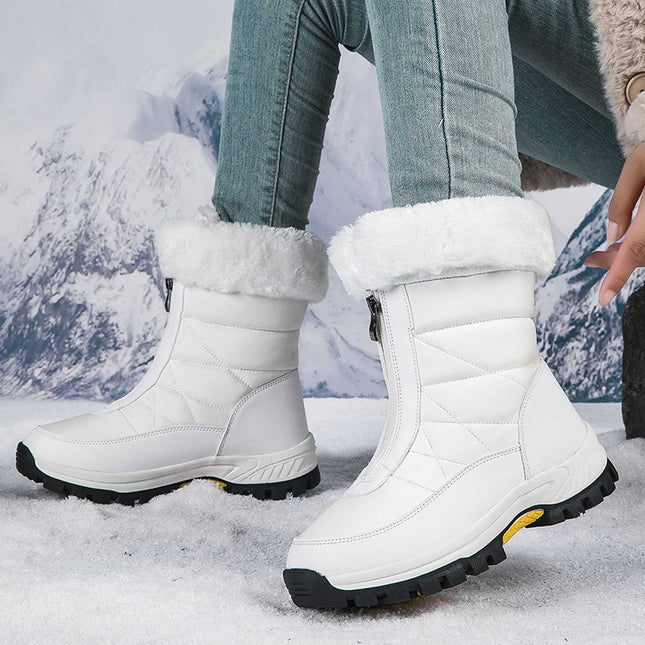 Outdoor Snow Boots for Women 2025 Winter New Style Fleece-Lined Cotton Boots Women's Cross-Border Large Size Outdoor Fleece-Lined Warm Boots