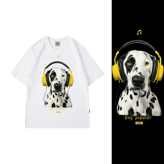 Cross-Border Short-Sleeved T-Shirts for Boys and Girls Hong Kong Style Casual Cartoon Hip-Hop Pet Dog Tops Summer Half-Sleeved Versatile Tops