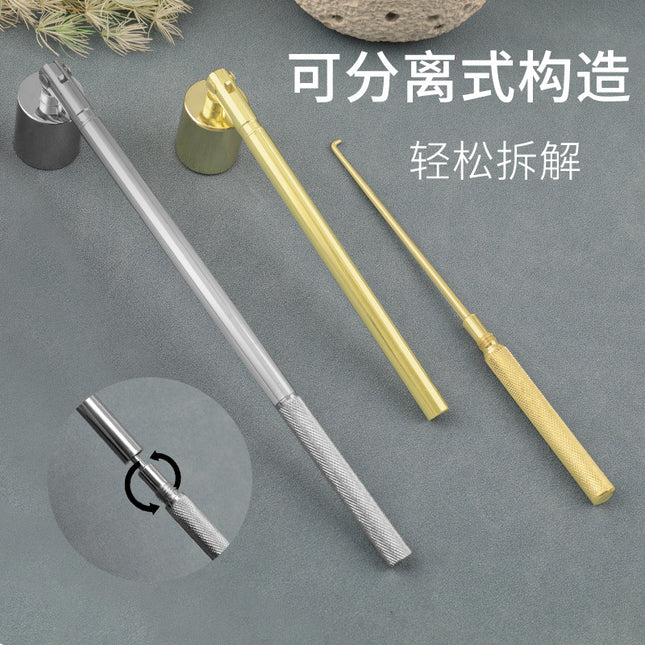 Cross-Border Supply Stainless Steel Cylindrical Straight Cover Candle Hook Two-In-One Candle Extinguisher Cover Candle Tool Manufacturer Spot Wholesale