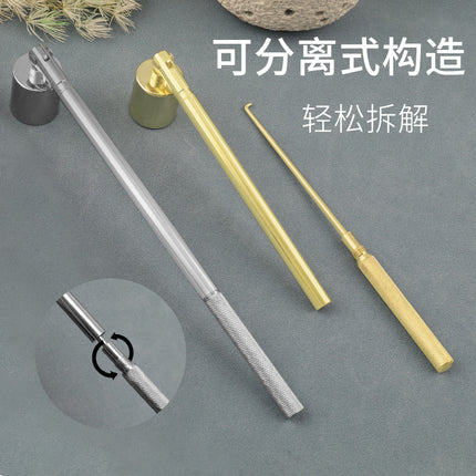 Cross-Border Supply Stainless Steel Cylindrical Straight Cover Candle Hook Two-In-One Candle Extinguisher Cover Candle Tool Manufacturer Spot Wholesale