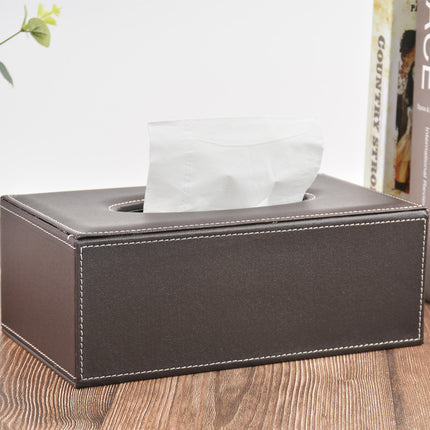 Leather Rectangular Creative Hotel Tissue Box European-style Car Tissue Box Leather Living Room Tissue Box Household Paper