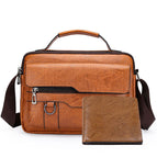 Khaki horizontal large bag + short wallet