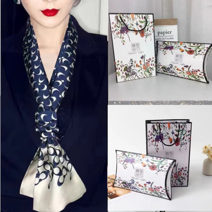 [Gift Box] Thin Scarf Autumn Fashion Joker Small Long Scarf Gift Box for Mother Elder Teacher