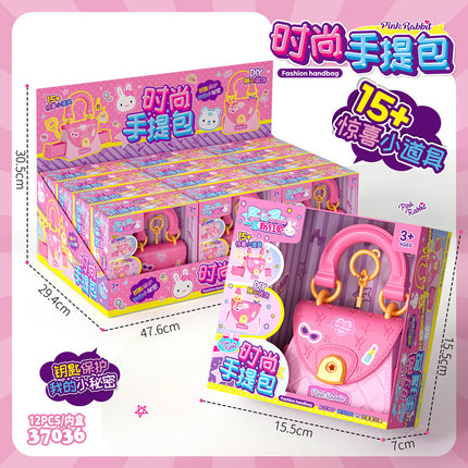 Yiyan pink rabbit kitchen refrigerator mini dressing table cake party simulation medical tools girl play house toy batch