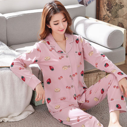 Double Pocket M-4XL100 Pure Cotton Extra Large Size Pajamas Women's Spring and Autumn Long Sleeve Moon Clothing Home Suit
