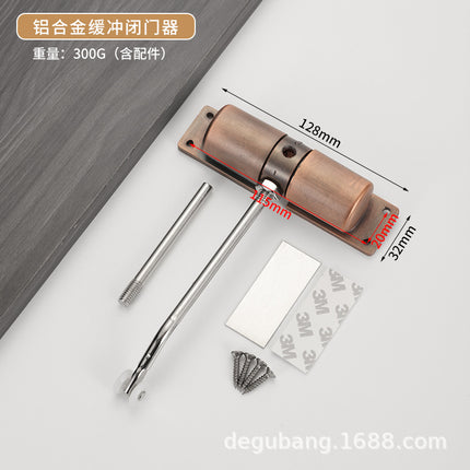 Light Simple Door Closer Household Stainless Steel Automatic Closer Hotel Room Door Cushion Automatic Door Closer