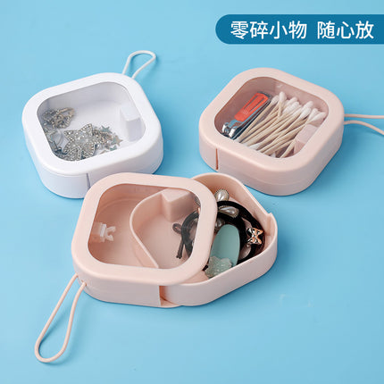 Jewelry Box Portable Travel Portable Push Box Hair Accessories Cosmetic Storage Box Multifunctional Press Storage Box