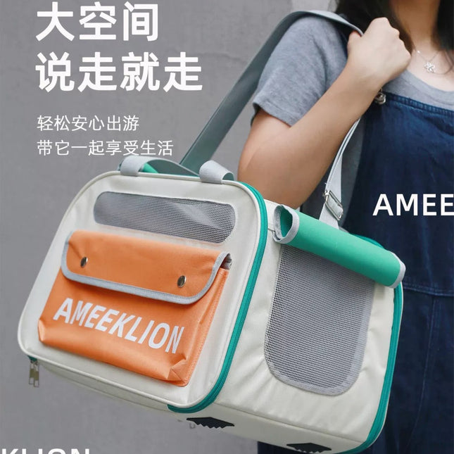 Cat Bag Outgoing Portable Cat Dog Backpack Cat Cage Breathable Crossbody Portable Cat Bag Large Capacity Pet Bag