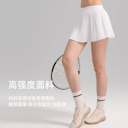 New Sports Short Skirt Women's Organ Pleated Sports Breathable Yoga Wear Fitness Skirt Fake Two-Piece Anti-Light Tennis Skirt