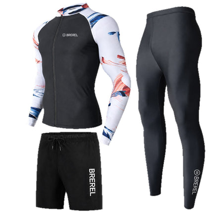 Sun Protection Swimsuit Men's Surfing Suit Split Quick-Drying Tight Jellyfish Suit Snorkeling Suit Wetsuit Full Body Long-Sleeved Trousers