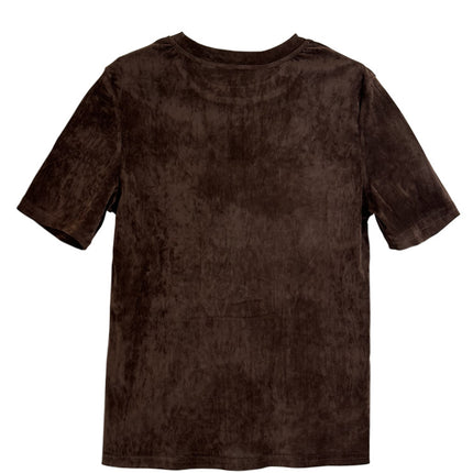 Fangfala 2026 Summer Thirteen Rows Wholesale New Coffee White Short Sleeve Loose Round Neck Simple Top T-Shirt