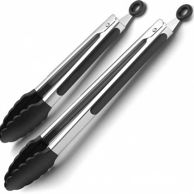 Cross Border Black Silicone Clip Food Clip Commercial High Temperature Resistant Food Grade Kitchen Steak Barbecue Grill Tool