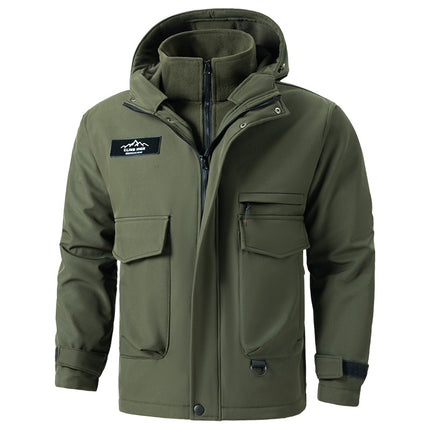 Autumn and Winter Three-in-One Charge Clothes Removable Inner Cold-proof Warm Two-piece Windproof Water-splashing and Dirty-resistant Work Clothes