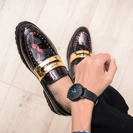 Men's Leather Shoes Casual Shoes Business Comfortable Leather Shoes Lightweight Soft Bottom Hollow-out Breathable Shoes Slip-on Men's Shoes