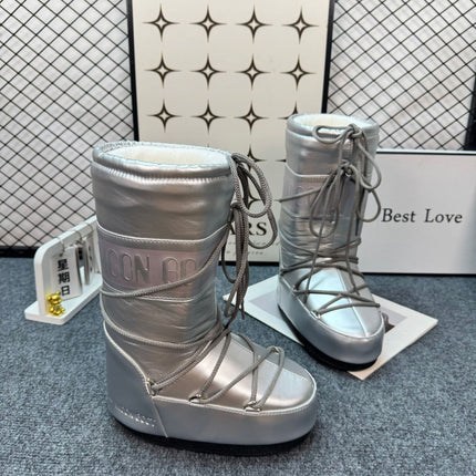 Celebrity Style Thick-Soled Colorful Moon Boots 2025 Winter New Long Ski Boots Warm Anti-Ski Boots for Women