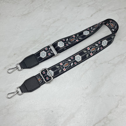 New Cross-Border Adjustable Mobile Phone Lanyard Crossbody Single Long Shoulder Strap Hanging Neck Hanging Chain Pattern Retro Webbing Bag Strap