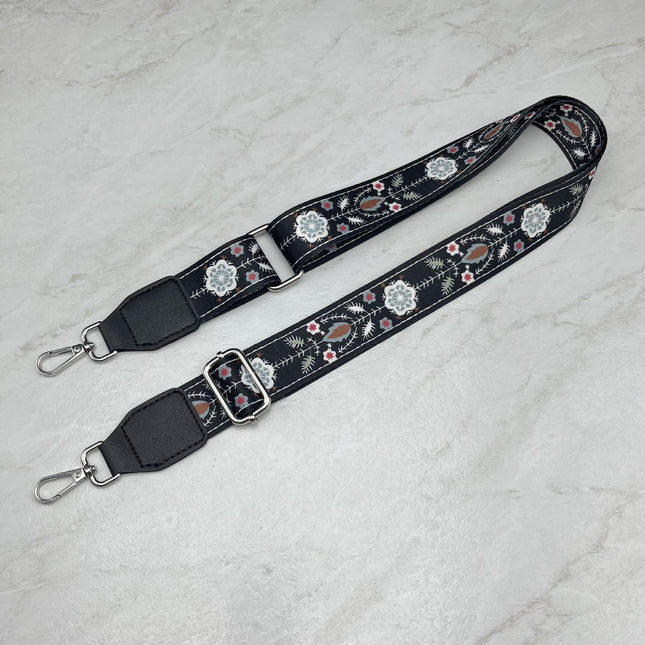 New Cross-Border Adjustable Mobile Phone Lanyard Crossbody Single Long Shoulder Strap Hanging Neck Hanging Chain Pattern Retro Webbing Bag Strap