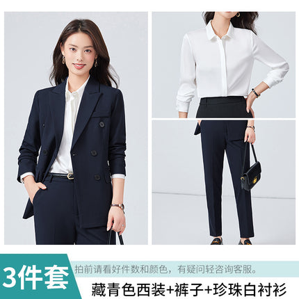High-end Suit suit Women's Spring and Autumn Senior Sense Interview Dress Professional Temperament Goddess Fan Hotel Manager Work Clothes
