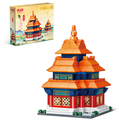 Goody Building Block 51015 Shanhaiguan Temple of Heaven Bell Tower Children's Educational Assembled Toys Compatible with Lego Architecture Street Scene