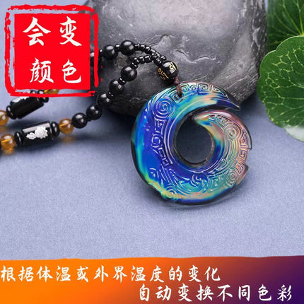 Hollow-out safety buckle jade pendant sweater chain high-grade white jade pendant men's and women's long necklace Joker accessories wholesale