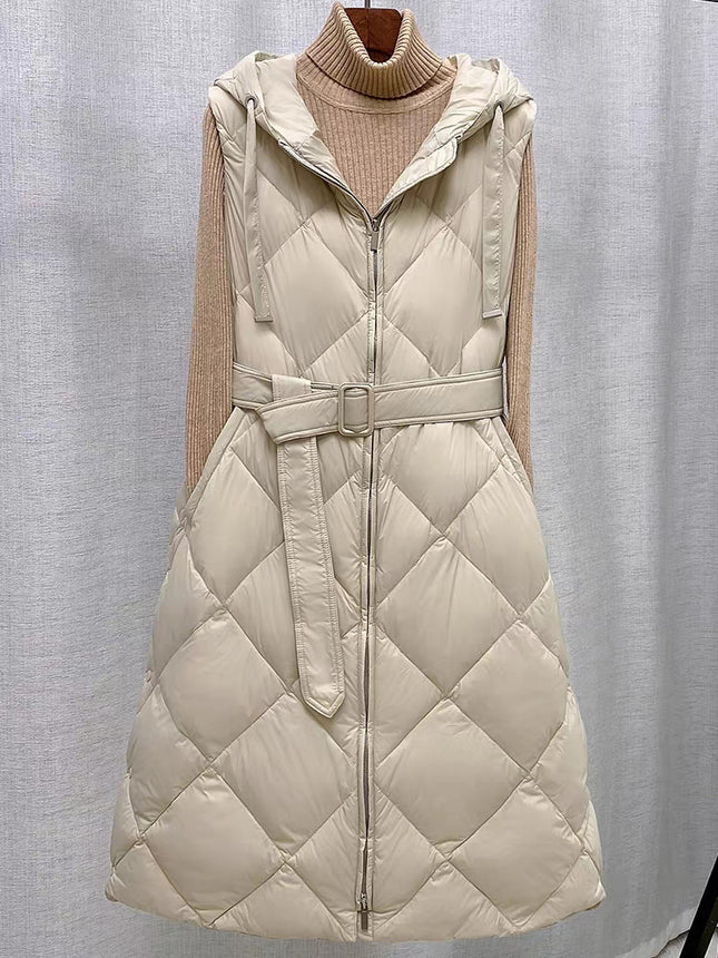 Good Quality Goods! Close Your Eyes and Enter~ Loose Slimming Look Stand-Up Collar Offset Printing Asymmetrical 90 White Duck down Vest for Women Winter