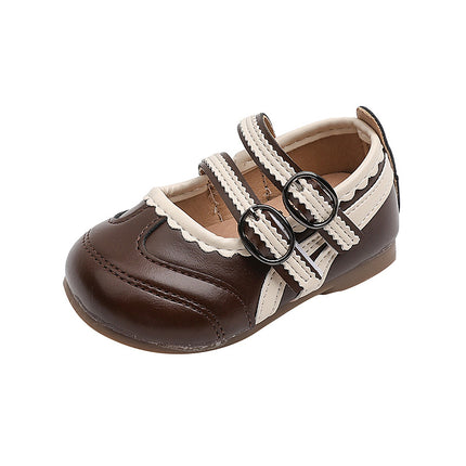 2025 Autumn New Style Girls' Single Shoes for 0-1-2 Years Old Baby Princess Shoes with Soft Soles, Simple Little Leather Shoes for Baby Girls