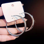 Silver plain hoop earrings 5cm834