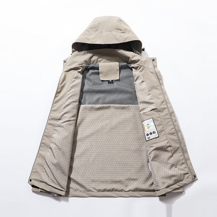 Men's and Women's Couple's Outdoor Jacket Spring and Autumn New Men's Jacket Removable Cap Windproof Jacket for Youth