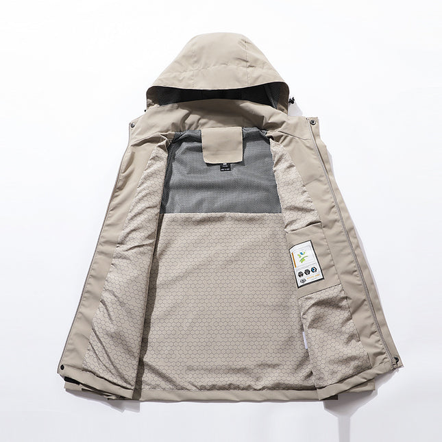Men's and Women's Couple's Outdoor Jacket Spring and Autumn New Men's Jacket Removable Cap Windproof Jacket for Youth