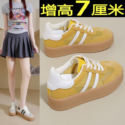 Invisible Inner Height Increase 7cm De Training Shoes Shorty Music Women's Shoes 2025 Spring New Forrest Gump Shoes Super Fire Casual Shoes