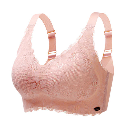 Bra underwear for women, big chest, small breast, anti-sagging full cup, thin corset, adjustable plus size seamless