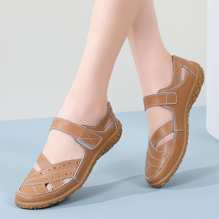 Cross-Border Large Size 35-46 Summer Women's Sandals, Hollow-Out Clogs, Loafers, Breathable and Comfortable Flat Shoes for Female Nurses