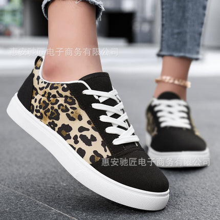 2025 Summer New Canvas Shoes Student Casual Running Shoes Men's Fashion Leopard Print Men's Shoes Wholesale Fashion Versatile