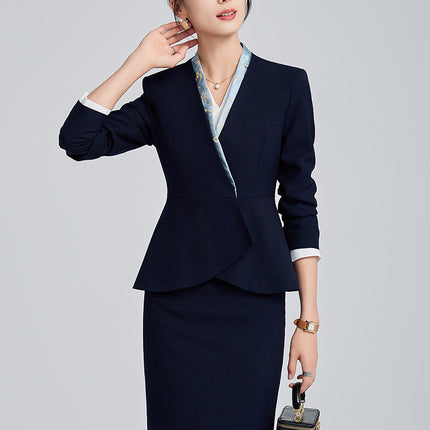 High-end Suit suit Women's Spring and Autumn High-end Temperament Professional Uniform Hotel Front Desk Tooling Beauty Salon Overalls
