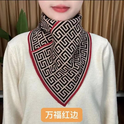 New Style Fashion 2024 Autumn and Winter Neck Protection Neck Korean Style Cold-proof All-match Neck Set Warm Temperament Triangle Scarf