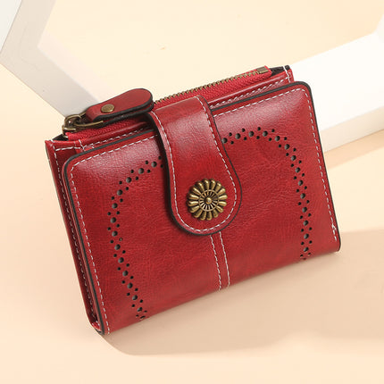 Anti-theft Brush Wallet Women's 2025 New Wax Wallet Multi-card Coin Purse European and American Women's Short Wallet