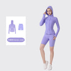 Nakatane purple half length hooded jacketsuit / 2/S
