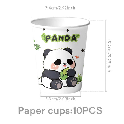 Cute Panda Theme Birthday Party Supplies Tableware Paper Plates Paper Towels Tablecloth Decoration Flag Tablecloth Hanging Swivel Plug-In Row