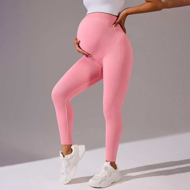 Factory Direct Hip Breathable Super Elastic Waist Protection High Waist Seamless plus size Yoga Pants Pregnant Women Leggings