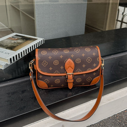 Cross-Border Bags for Women 2025 New Style Printed Shoulder Bag Retro Presbyopic Small Square Bag Trendy Crossbody Bag Wholesale