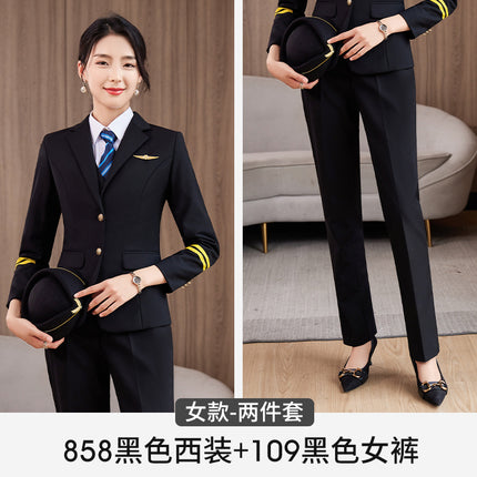 Technical school flight less aviation uniforms professional suit autumn and winter captain overalls stewardess suits property security uniforms