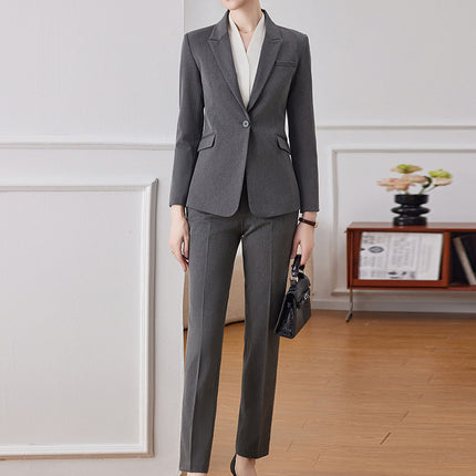 Professional suit suit women's spring elegant and capable case Field customer service workwear hotel front desk reception work clothes high-end