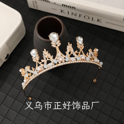 Children's Crown Headband Girls Princess Birthday Gift Crown Temperament Headband Hair Accessories Wedding Crystal Fashion Accessories