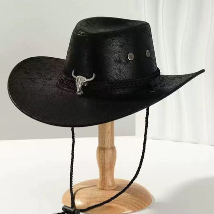 Solid Color Light Board Felt Western Cowboy Hat Outdoor Autum Hat Women's Simple French Hat Men's High-End