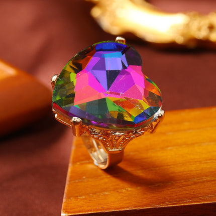 Cross-border supply of European and American fashion jewelry high-end Middle East fashion ring Wish explosions round large gem index finger ring